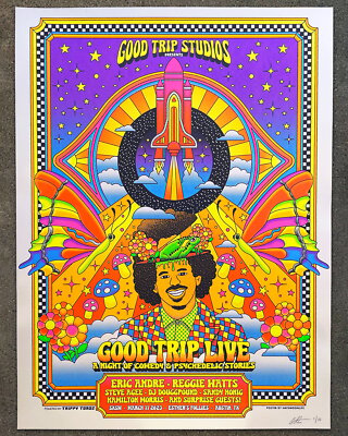 Good Trip Live at SXSW with Eric Andre   18''x24'' screenprinted blacklight poster