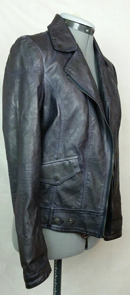 NWT Kut From The Kloth Womens Bomber Jacket Small Gray PU Leather Zip Up Lined - Image 3 of 4