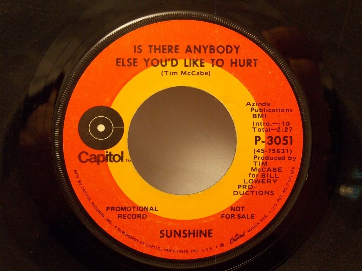 I Just Can't Help But Love You +1 by Sunshine (Capitol P-3051) 7