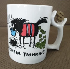 Wishful Thinking $ Mug Funny Horse Lover Racehorse money Jared Lee 2000 mug