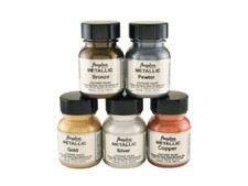 Metallic Acrylic Leather Paint Shiny Shoes Boots Bags Sneakers 1oz 4oz Angelus