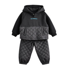 NNEOBA Boys Winter Fashion Stitching Quilted Sports Suit