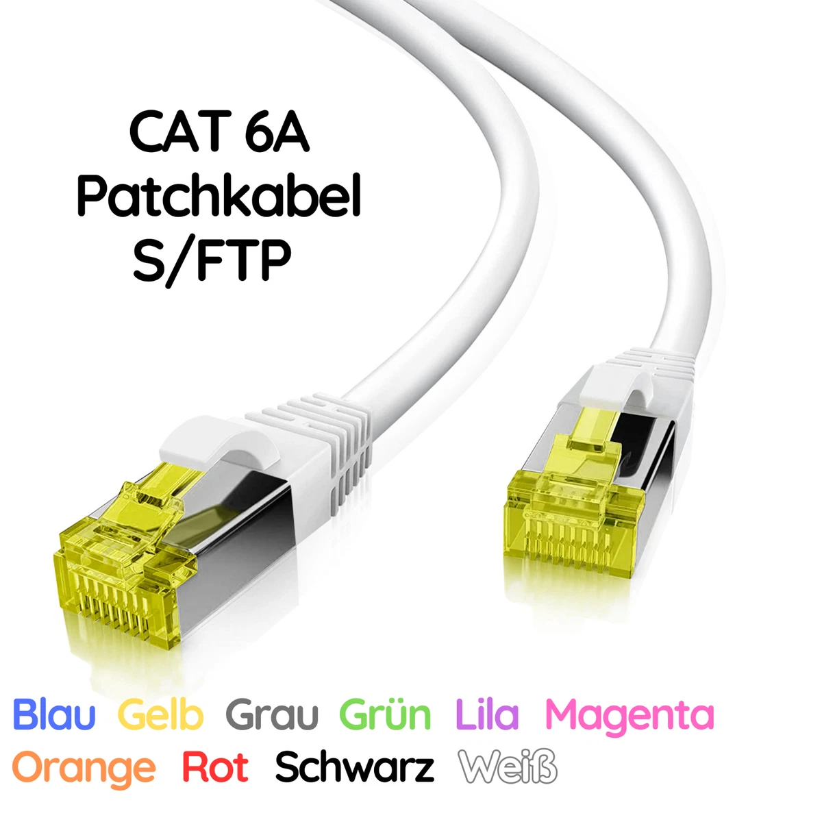 Rete Gigabit 1000mbps Cavo Patch Cat6 7.5m - RJ45 SFTP Bianco Per Rete 1000 Mbps Cavo Antenna Tv 10 Metri - Foto 12