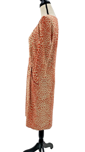 J. McLaughlin Emma Cheetah Print Catalina Cloth Dress Womens L 3/4 Sleeve - Picture 4 of 10