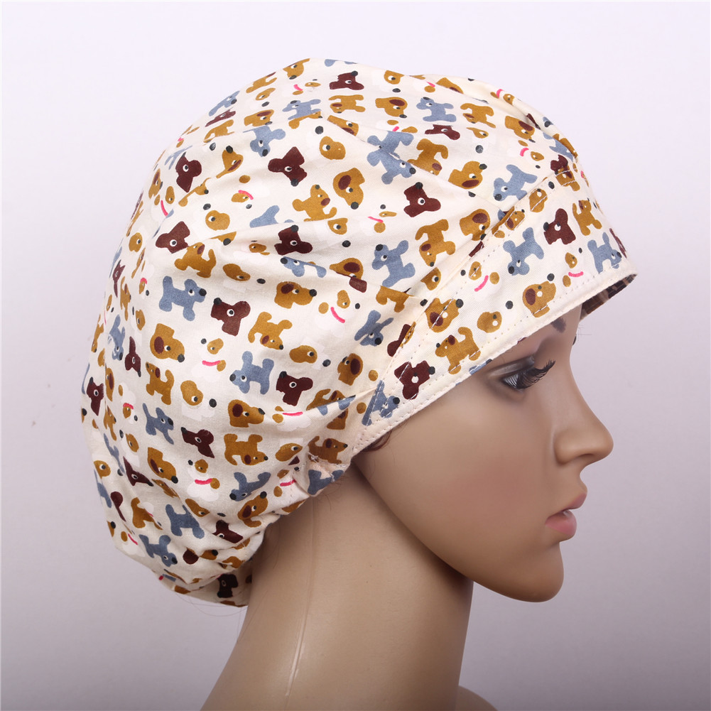 GIAPB Scrub Caps Da Donna Con Bottoni Cappelli Da Allattamento Bouffant Regolabili Con Fiocco Per Capelli Scrunchy Reticolo Dei Dinosauri Del Fumetto 119364242 - Foto 7