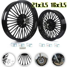 21x3.5 16x3.5 Fat Spoke Wheels Rim Set for Harley Touring Bagger Road King 84-08