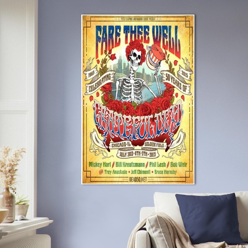 Póster de concierto Grateful Dead - Fare Thee Well Chicago 2015 2 (24 x 36 pulgadas) - Imagen 4 de 7