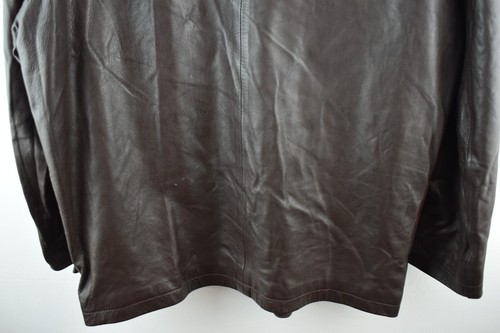 Maxmara Womans Black Label Soft Collared Brown Leather Jacket Size 52 VTG - Picture 7 of 8