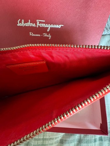 Salvatore Ferragamo Leather Gancini Wristlet Clutch burnt orange - Picture 3 of 7
