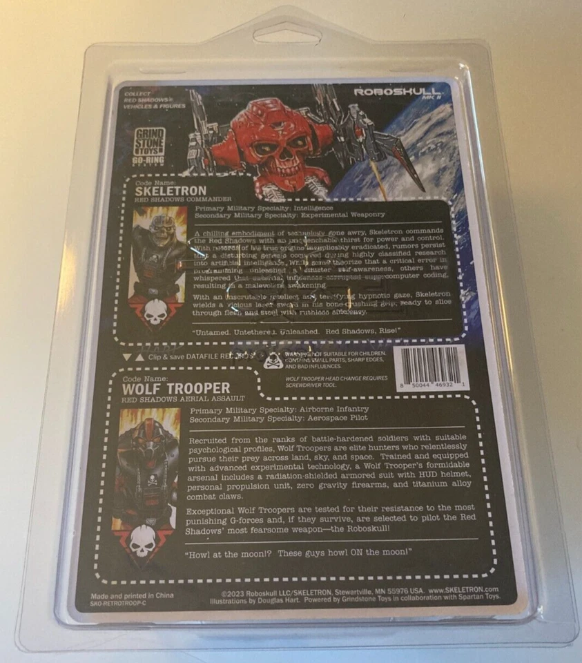 ROBOSKULL MK II 4" 1:18 SKELETRON RED SHADOWS COMMANDER SIN PERFORAR EN ESTUCHE PROTECTOR Foto 2 de 2