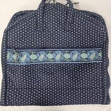 Vera Bradley Hanging Garment Bag Blue Floral Paisley Quilted Travel Carry-On
