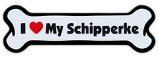 Dog Bone Shaped Magnet - I Love My Schipperke - Cars, Trucks, Refrigerators