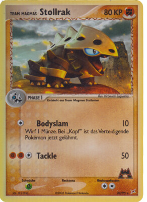 Pokemon EX Team Magma vs. Team Aqua 20/95 - Stollrak - Reverse Holo Deutsch