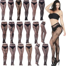 Fishnet Stockings Womens Lace Mesh Patterned Fishnet Tights Pantyhose Thigh High