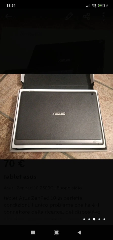 TABLET ASUS ZENPAD 10 P021 ANDROID completo di scatola - Immagine 3 di 4