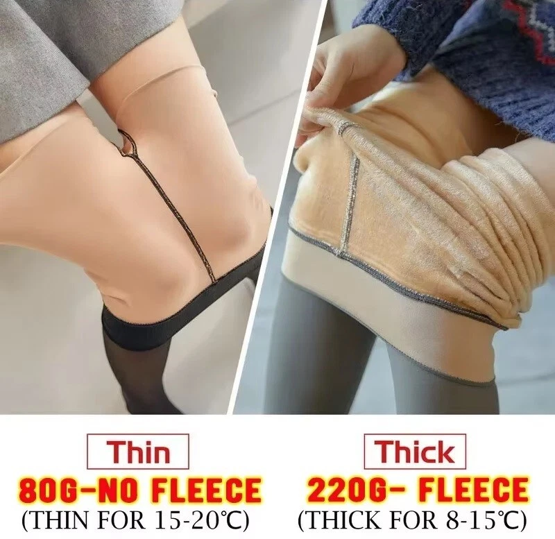 PANTIMEDIAS MUJER FORRADAS TÉRMICAMENTE TRANSLÚCIDAS MEDIAS INVIERNO POLAR MEDIAS Foto 2 de 4