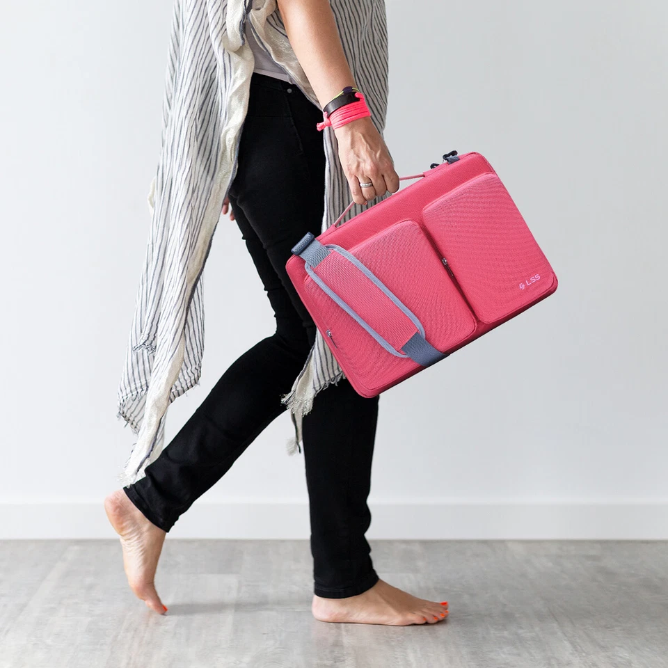 Funda para portátil bolsa protectora a prueba de golpes 13-13,5 pulgadas rosa Foto 4 de 4