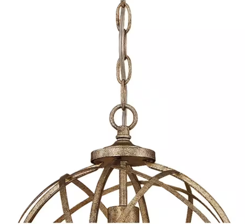 Millennium Lighting Lakewood Collection 1-Light Vintage Gold Sphere Pendant - Picture 3 of 6