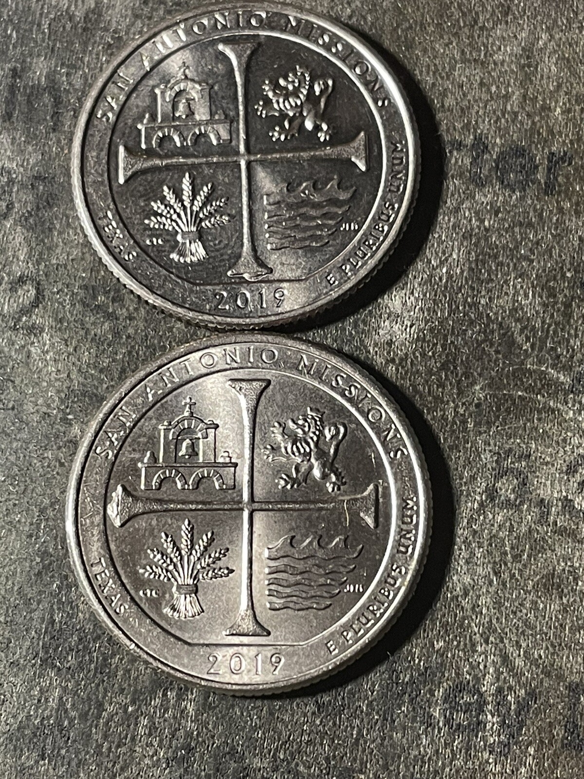 2019 P san antonio missions texas quarter errors 2 Coin Set eBay