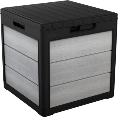 Denali 30 Gallon Resin Outdoor Storage Box and Patio Storage Box Side Table