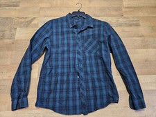 CARY LASCALA men's large blackwatch plaid made in USA lightweight winter shirt