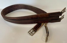 48  Padded Shaped English Leather Girth w Stainless Steel Buckles