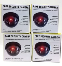 (LOT 4) BRAND NEW Dummy Camera Fake Security CCTV Dome w/ Flashing Red LED Light