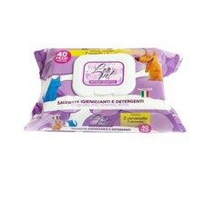 Leopet Salviette Umide Detergenti per Cani e Gatti Profumate alla Lavanda 40 pz