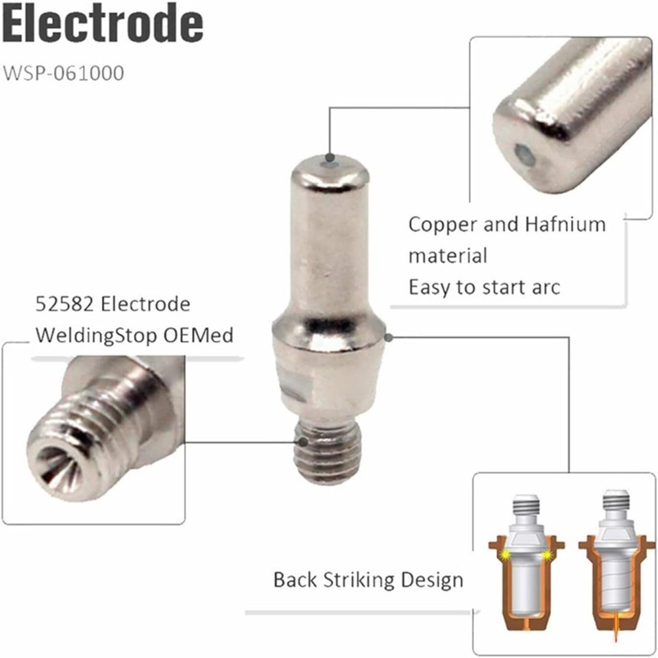 Plasmaschneid-Ersatzset Für Harbor Freight Titanium 65 – 10 Düsen & 10 Elektroden (PT60/IPT-60 Kompatibel)