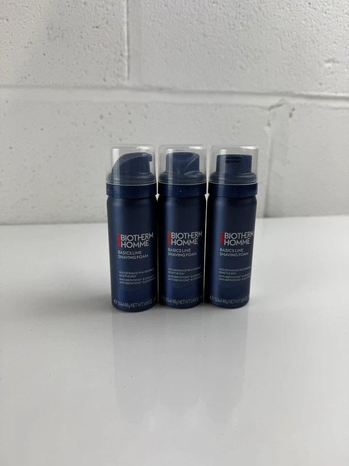 Biotherm Homme Close Shave Shaving Foam 3-Pack 50ml Each Men’s Grooming NEW
