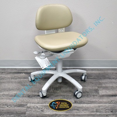NEW UNUSED Adec 521 Dental Doctor's Stool in A-dec TAN Ultraleather Upholstery