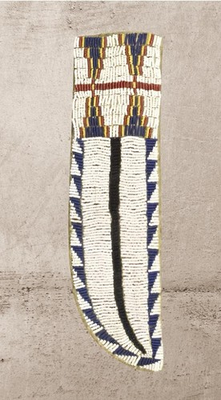 #ad Indian Beaded Knife Cover Native American Sioux Handmade Leather Knife Sheath $68.00