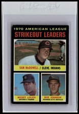 1971 Topps #71 1970 A.L Strikeout Leaders Sam McDowell Mickey Lolich Bob Johnson