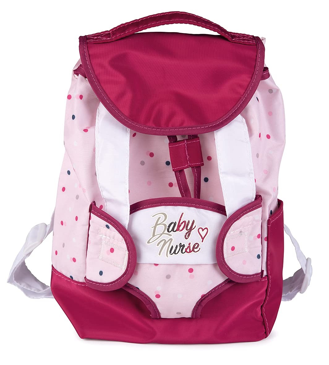 Porte-bébé jouet Smoby Baby Nurse avec sac à dos rose pour poupon