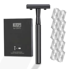 Double Edge Safety Razor With 10 Premium Stainless Steel Blade Reusable Safety R