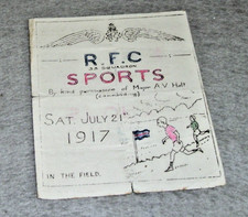 ROYAL FLYING CORPS R F C 35 SQUADRON SPORTS PROGRAMME SAT JULY 21ST 1917 FRANCE
