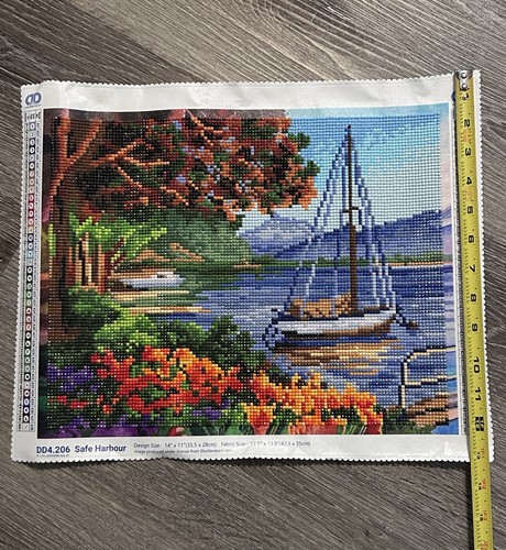 Diamond Painting Finished Completed 3D Wall Art 14x11” SAFE HARBOR SAILBOAT - Afbeelding 6 van 11