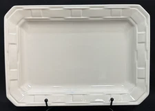 LONGABERGER Pottery Woven Traditions Ivory 13 X9 Serving Platter Tray