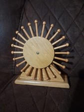Vintage Wooden Rotating Tie Rack Wall Mount B...