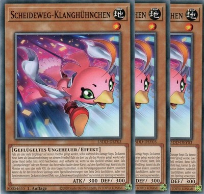 yugioh 3x Scheideweg-Klanghühnchen L5DD-DEY03 COMMON 1AUFLAGE DEUTSCH