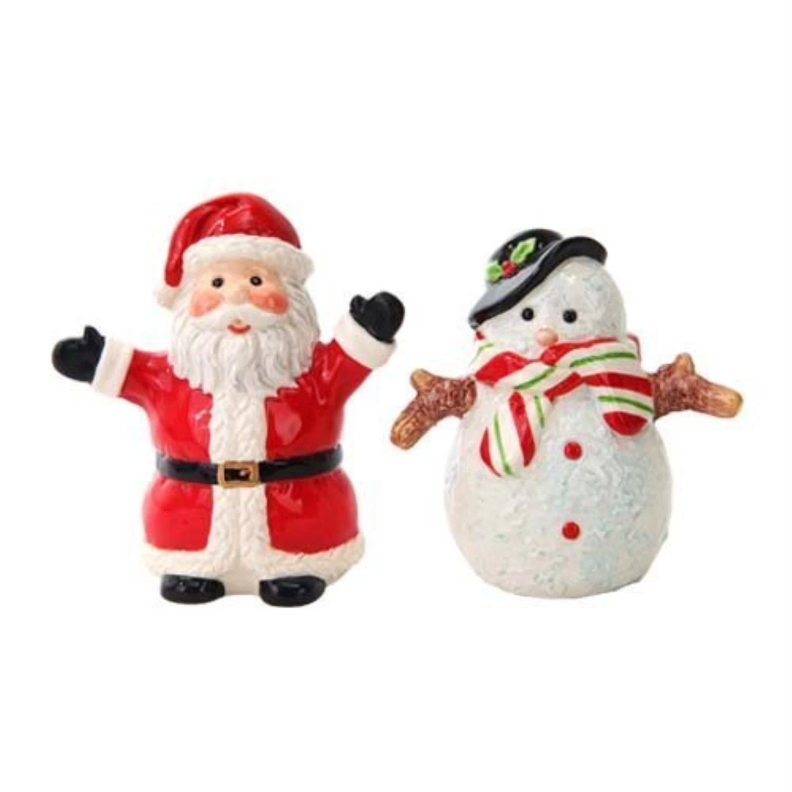 Santa and Snowman Ceramic Salt and Pepper Shaker Set
