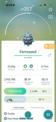  Ferroseed shiny TRADE  link trade Pokémon GO Action & Adventure Android iOS