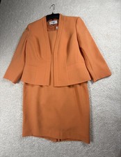 Le Suit Falda Traje Mujer 6 P Naranja Crepé Forrado Conjunto de 2 Piezas Vestido Blazer Chaqueta