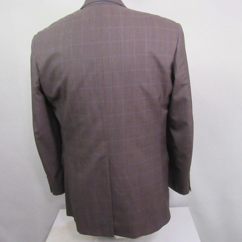 Tom James Mens Sport Coat 46R Brown Red Windowpane Check Executive - Picture 4 of 13