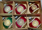 🌟 VINTAGE SHINY BRITE DOUBLE INDENT GLASS BALL TEARDROP CHRISTMAS ORNAMENTS BOX — photo 3