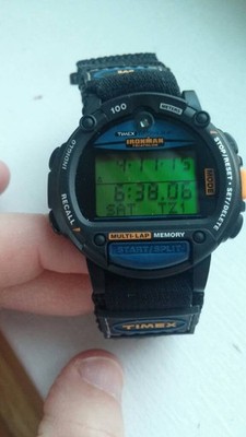 Timex Indiglo Ironman T51081 Triathlon Data Link vintage Databank Digital Watch