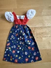 Vintage 1970s Barbie Peasant Dress Blue Floral #7755 11in Doll Fashion Clothes