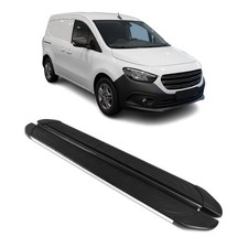 Trittbretter Seitenschweller f&uuml;r Mercedes Citan W420 L1 2021-2026 Schwarz Silber
