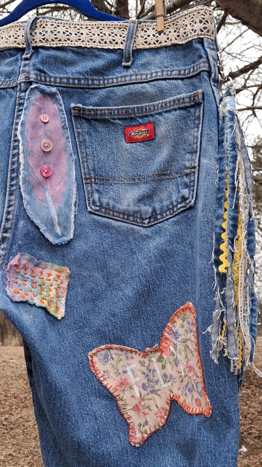Upcycled  OOAK Reworked Boho   Patchwork Boyfrien… - image 20