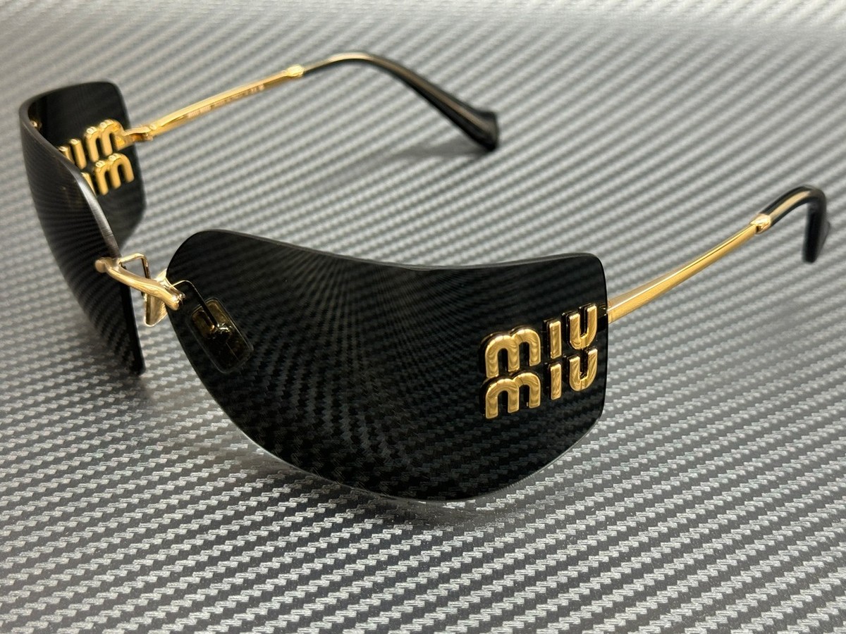 y*u様 miu miu サングラス ブラック ゴールドロゴ MIU MIU MU 54YS 5AK5S0 Gold Grey Women's 80 mm Sunglasses | eBay